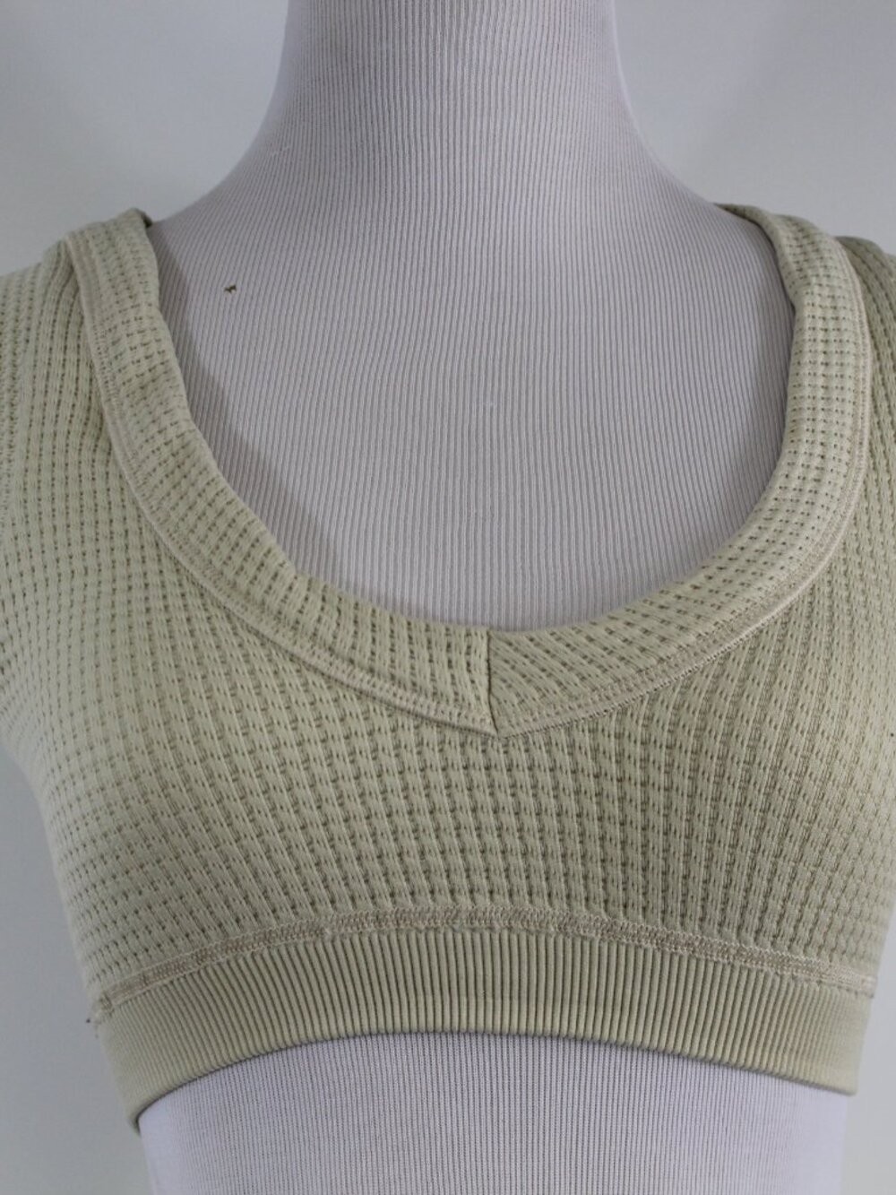 Out From Under Urban Outfitters Waffle Knit Crop Top XS/S Beige Stretch